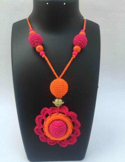 Pink-orange-necklace