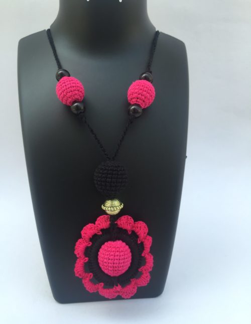 Pink-black-necklace